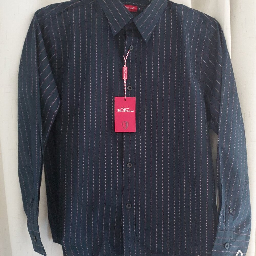 New Ben Sherman Long Sleeve Button Down Collared Shirt Boys Size M (10-12)